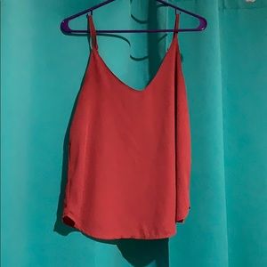 Red Sheer Flowy Tank Top